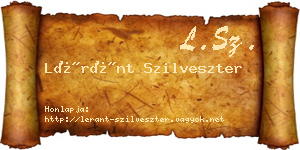 Léránt Szilveszter névjegykártya